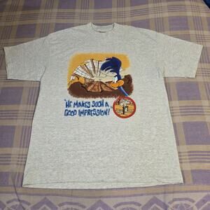 NWT Vintage Wile E Coyote Road Runner 90s Looney Tunes 1996 Warner Bros Studio